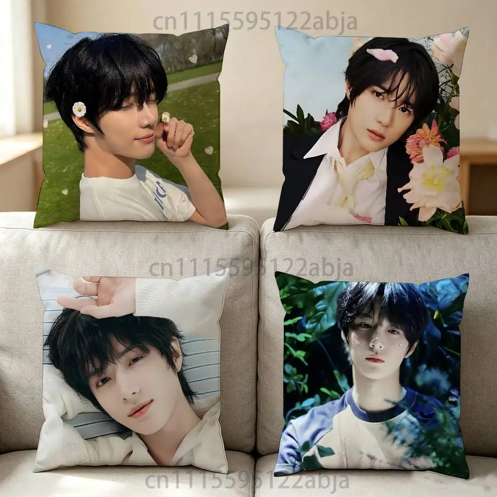 B-BEOMGYU T-TXT-T Throw Pillow Case 50x50cm DIY Square Pillowcase Square Office Cushion Cover