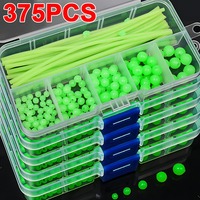 150/375Pcs Night Luminous Fishing Beads Soft Worms Glow Sea Fishing Lure Bait Floating Float Fishing Tackles Accessories