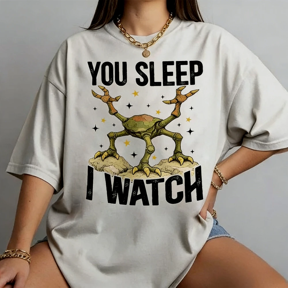 Retro Alien Shirt You Sleep I Watch Amaze Shirt Sci Fi Reader Tee Book Lover Gift Rocky Inspired T-Shirt Men Women Cotton Tops