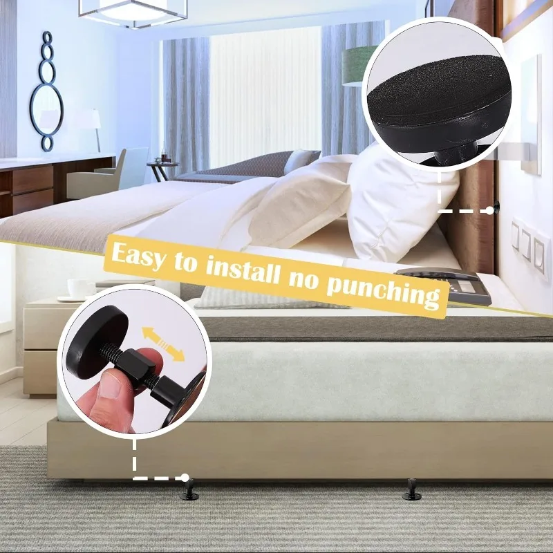 4 PCS Headboard Stoppers Adjustable Threaded Bed Frame Anti-Shake Tool Bedside Antishake Telescopic Support Stabilizer