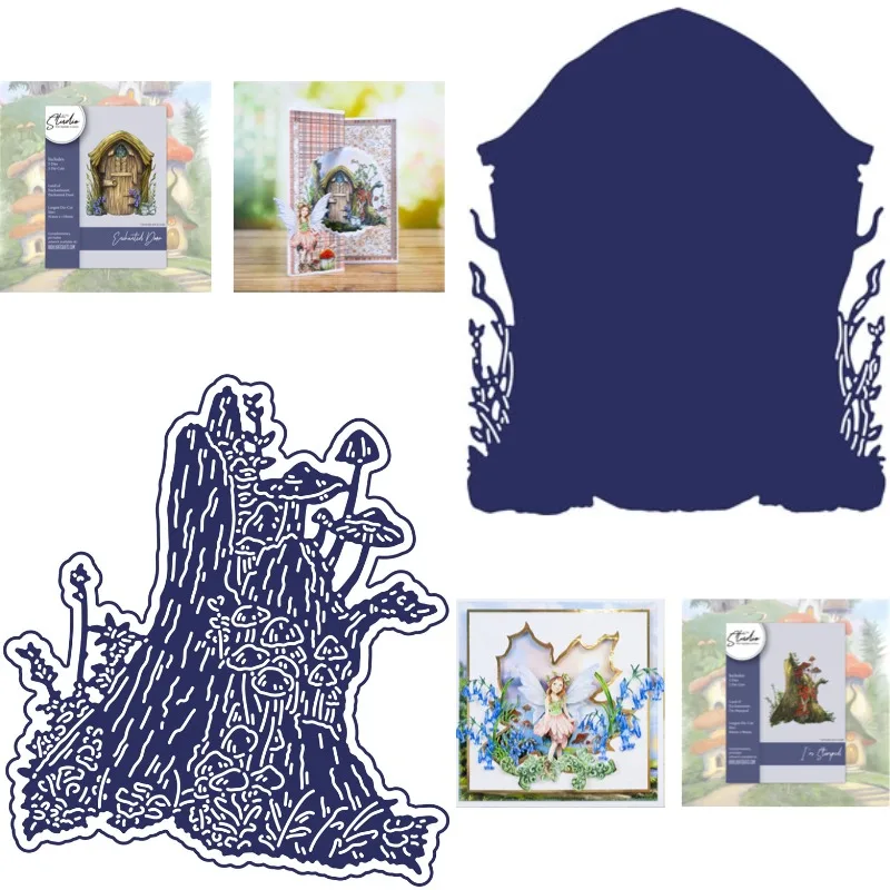 Curled Fern Enchanted Door Juniper Cutting Dies Scrapbook Diary Decoration Stencil Embossing Template DIY Greeting Card Handmade