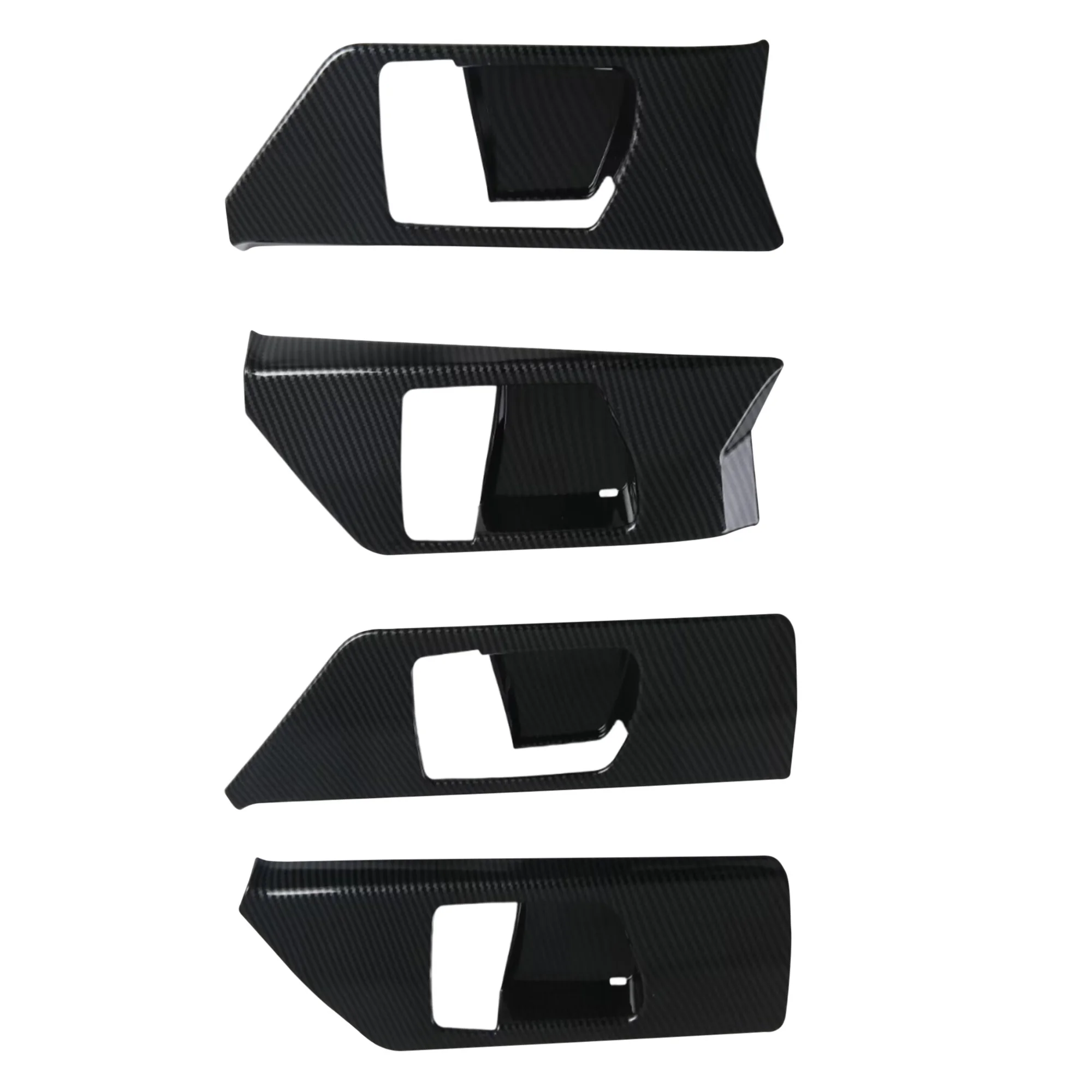 

RHD! for Toyota Hilux Fuel Version 2026 Car Accessories Interior Door Handle Trim Cover Trim Sticker ABS Carbon Fiber Black 4pcs