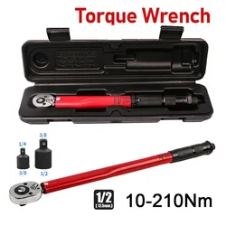 10-210N.m Torque Wrench 1/2 Precise Reversible Ratchet Torques Key Professional Bicycle Motorcycle Car Automotive Tool