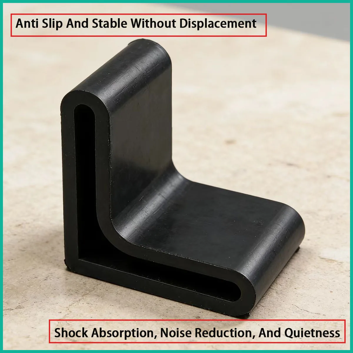Thickness: 2mm/3mm Black L-shaped Rubber Base Foot Pad Used for the Bottom of Furniture, Appliances, Machinery, Etc