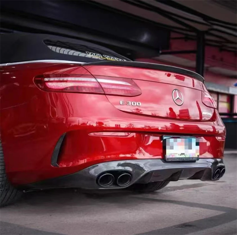 لمرسيدس بنز W238 E53 2016 2017 2018 2019 2020 2021 2022 2023 ReaI ألياف الكربون الوفير الخلفي الشفة منفذ العادم المفسد عدة
