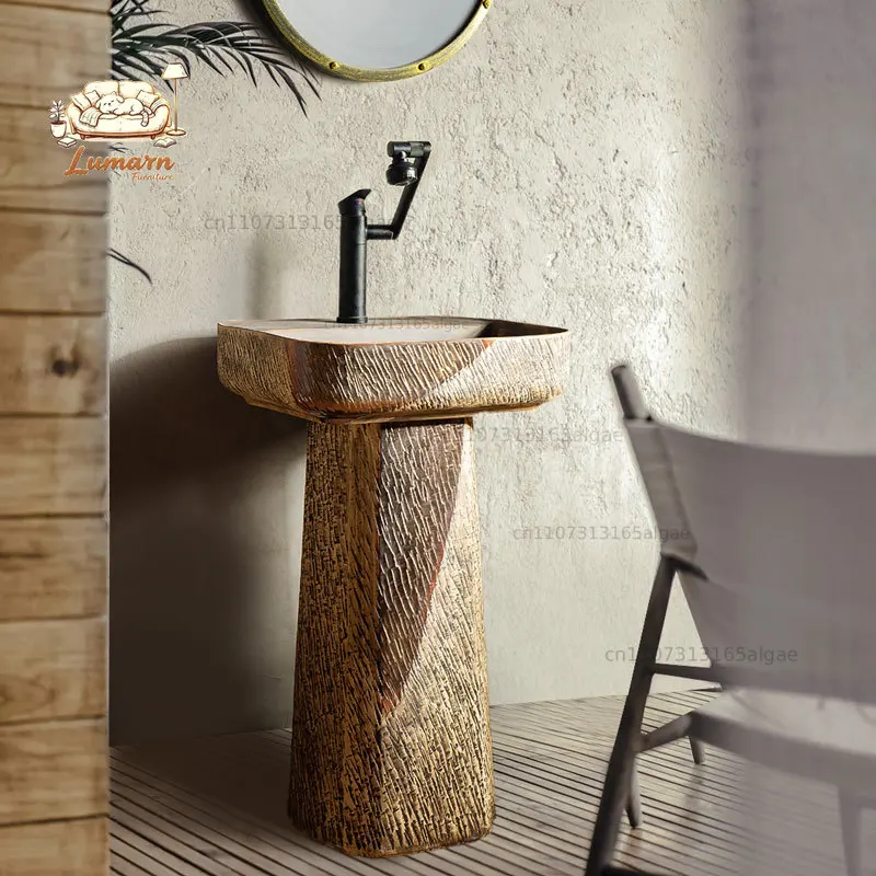 Outdoor washbasin Garden Vertical column washbasin Retro column basin Pillar basin Outdoor