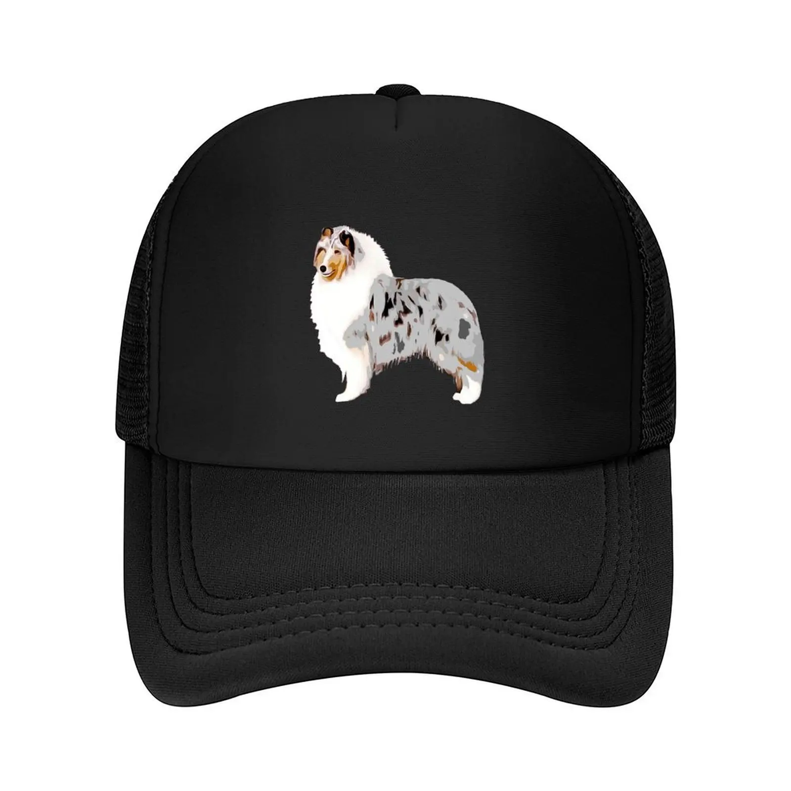 

Beautiful Blue Merle Rough Collie Silhouette Baseball Cap Military Cap Man luxury caps Golf Hat Fashion Beach Male Women's