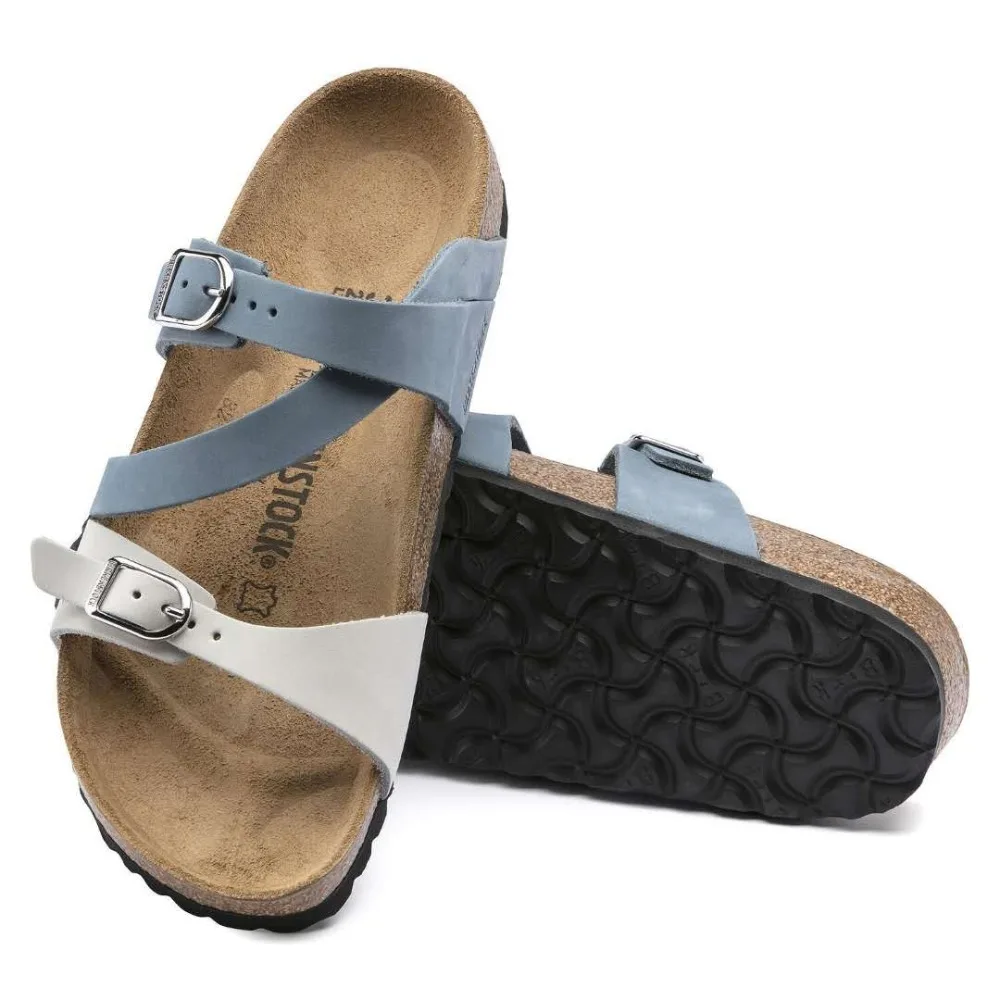 

2024 New Summer Women's Cork Slippers Casual Beach Double Buckle Non-slip Outside Nubuck Leather Slip on Slides Shoe for Women