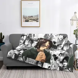 Attack On Titan AOT Hange Knitted Blanket hange zoe manga Plush Throw Blanket Home Couch Printed Soft Warm Bedspread
