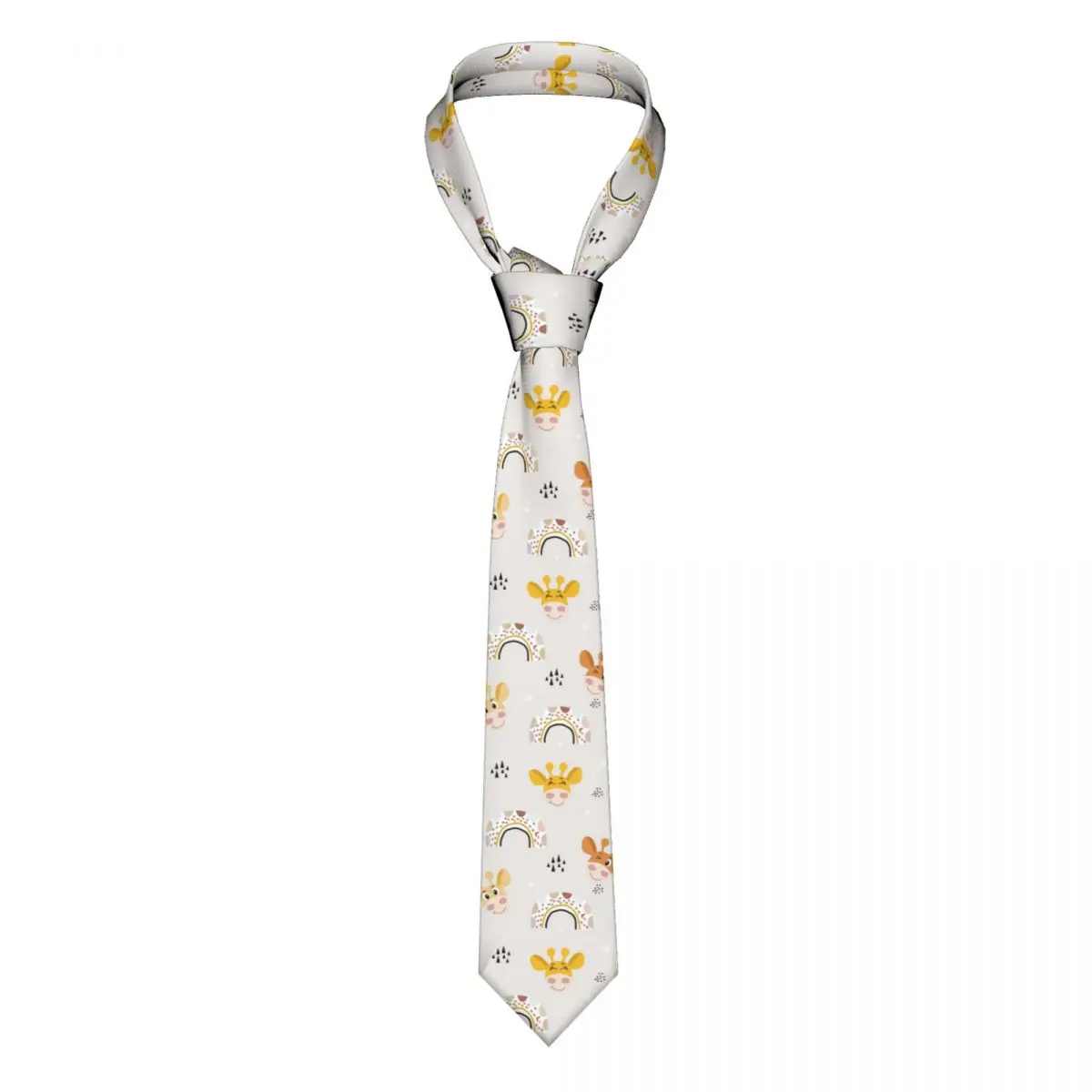 

Cute Giraffe Pattern Men Necktie Skinny Polyester 8 cm Wide Neck Tie for Mens Accessories Cravat Wedding Gift