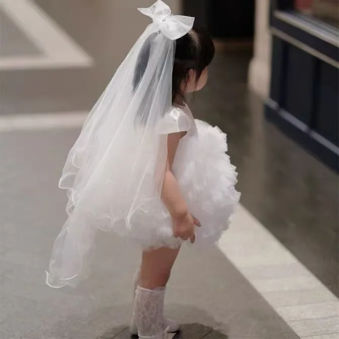 Girls' Dress Summer Outfit New Trendy Children's Sequin Trailing Princess Dress for Wedding Little Girls' Birthday Cake Dress