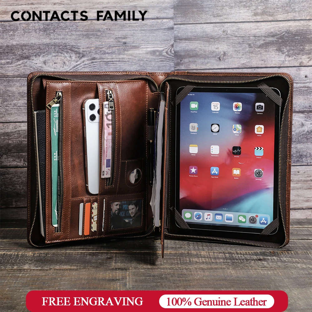 CONTACT'S FAMILY Leather Portfolio For iPad Air 5 10.9 Case Air 4 Air 3 iPad Pro 11 Pro 10.5 Cover 7th 8th 9th 10th Generation