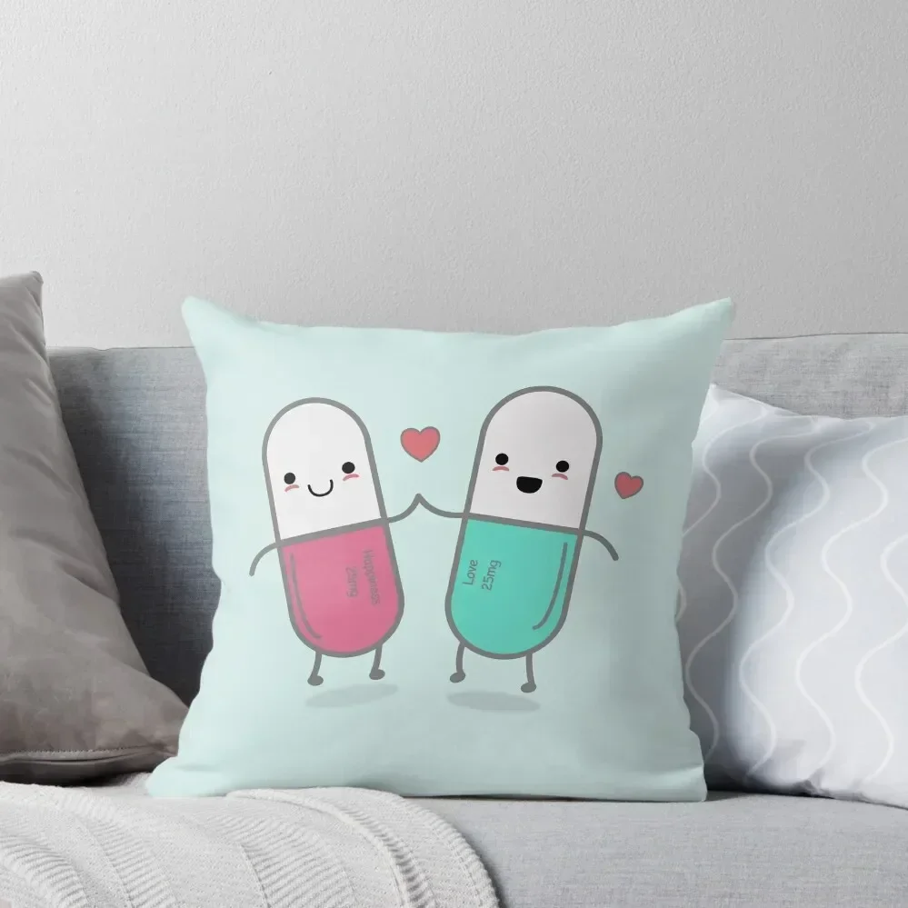 

Funny Happy Pills Throw Pillow Luxury Pillow Case pillow cover luxury Cases Decorative Cushions Cover