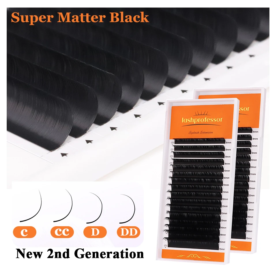 

16 Rows NEW Super Matte Black Individual Eyelash Extension 0.03 05 07mm Premium False Mink Mega Volume Classic Eyelash Extension