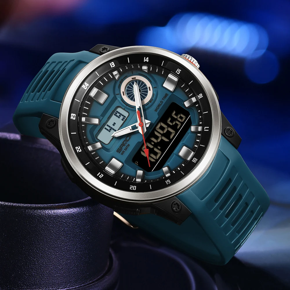 SANDA Fashion Brand Sport Electronics Watches for Men Outdoors Analog Digital Man Watch Luminous Waterproof Backlight Wristwatch