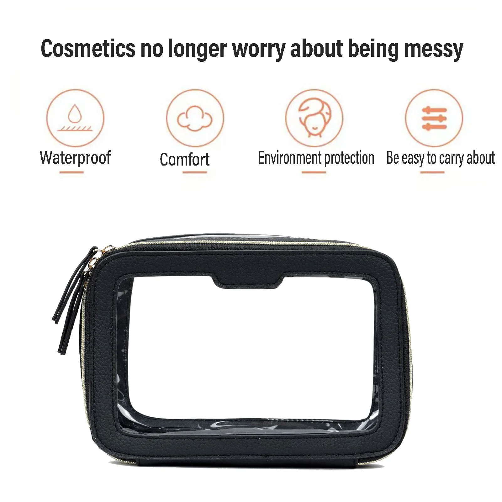 Borsa per il lavaggio del trucco cosmetico borsa per cosmetici trasparente in TPU portatile n and Women Essentials