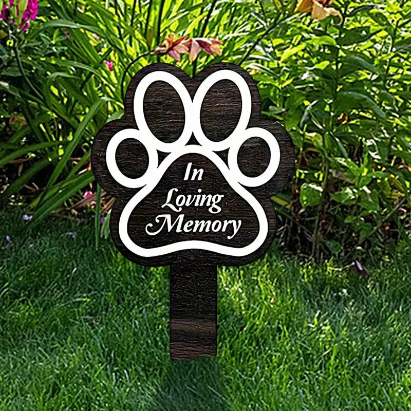 1Pc Dog Claw Shaped Pet Memorial Graves Markers Dog Cemetery Garden Stake Memorial Yard Decorations Pet Loss Outdoor Plaques