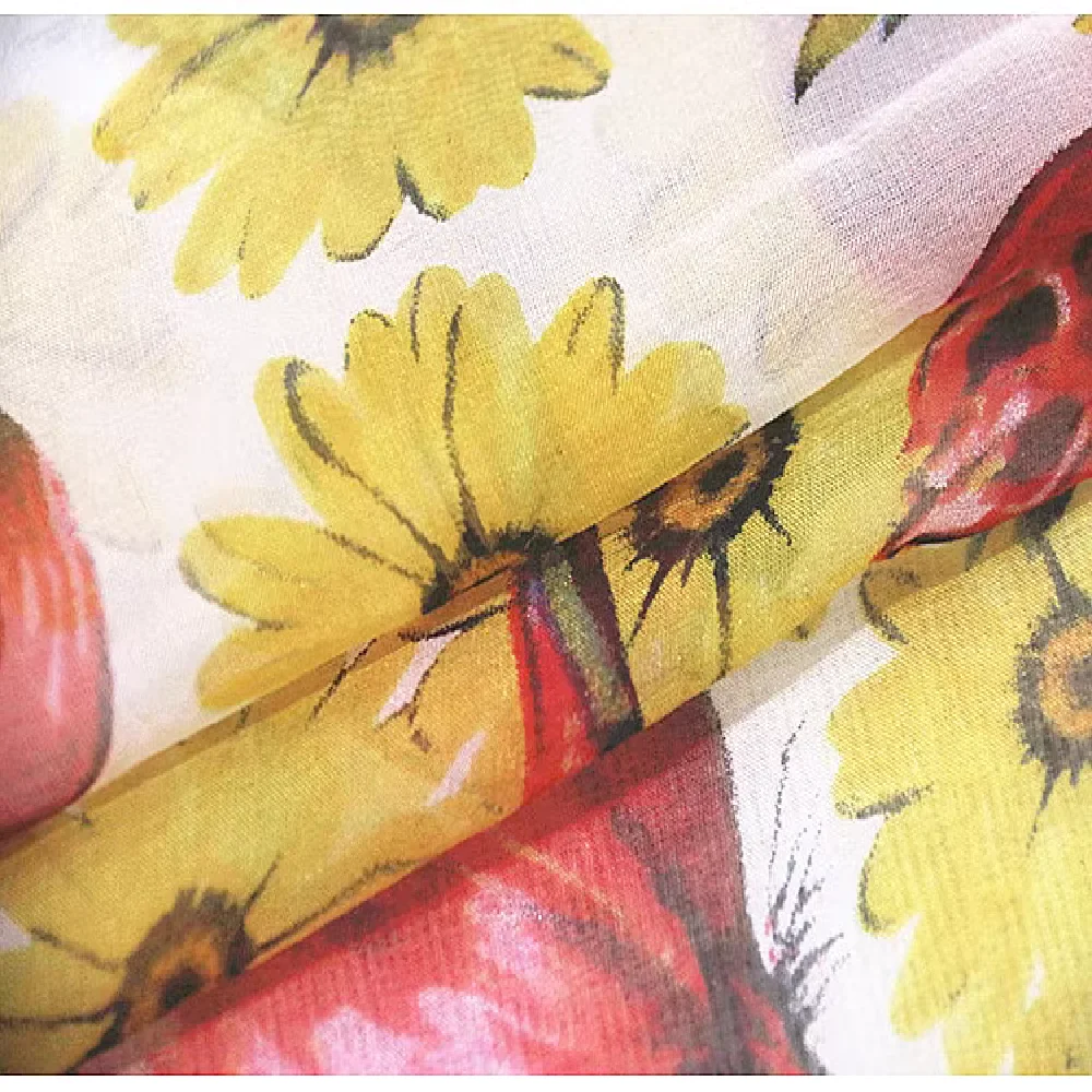 

Блестящая гибкая гладкая цветочная печать с цветочным принтом, мягкая шелковая шифоновая ткань, натуральная одежда высшего качества для костюмированной одежды для девочек