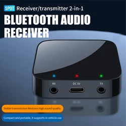 Bluetooth 5.3 Receiver and Transmitter 3.5mm AUX Wireless Audio Adapter Bluetooth Transmitter for Car PC TV Headphones