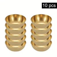 10Pcs Stainless Steel Small Sauce Dishes Seasoning Serving Tray Spice Plates Set Soy Sauce Dish For Home Kitchen Restaurant