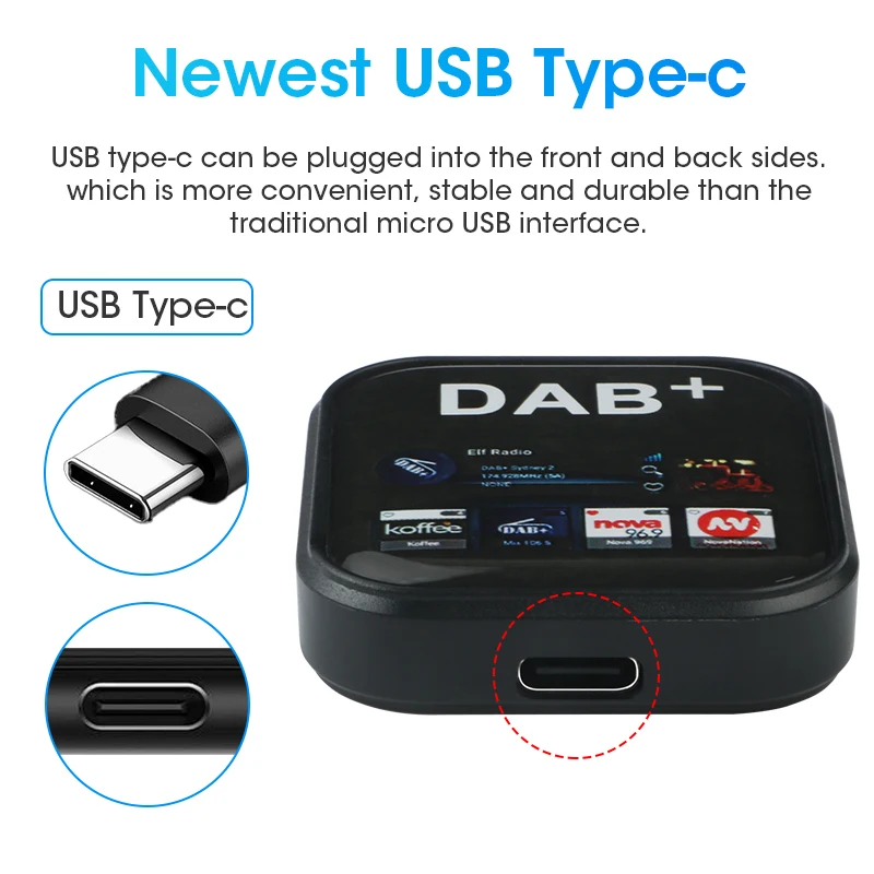 Srnubi DAB/DAB+ Antena z adapterem USB Uniwersalne radio samochodowe Android GPS Stereo Odbiornik Europe DAB DAB+ Signal Head Unit Player