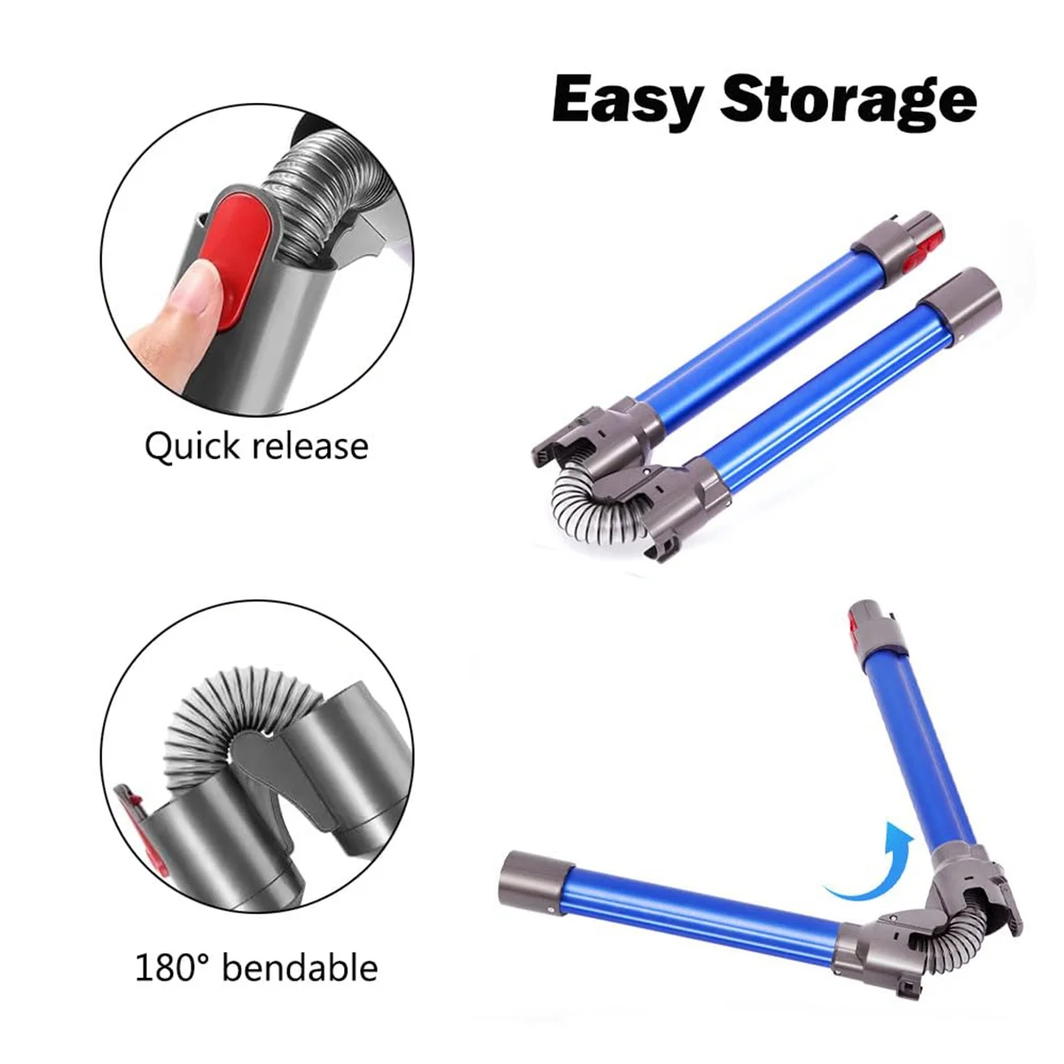 A58E-Складная удлинительная палочка, запасные части из металлической палочки и триггерный замок для беспроводного пылесоса Dyson V15 V8 V11 V10 V7
