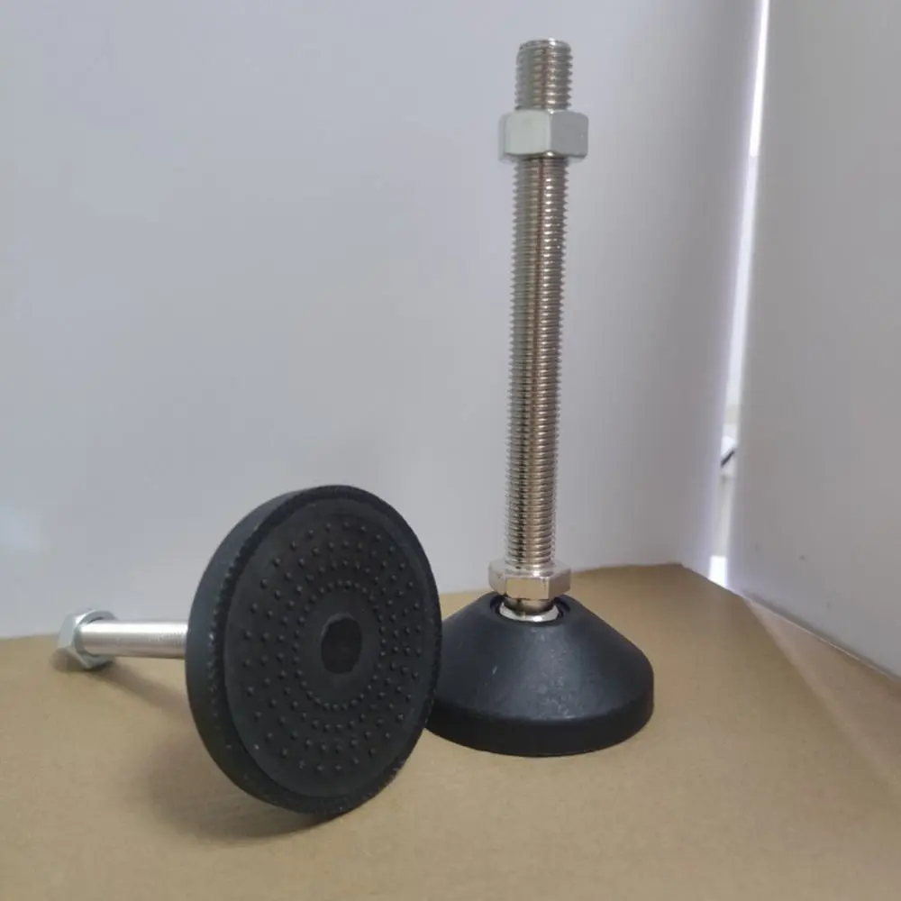 1Pcs M8 M10 M12 Adjustable Leveling Feet 304 Stainless Steel Screw Swivel Base Universal Adjustment Feet Nylon Base D40-60mm