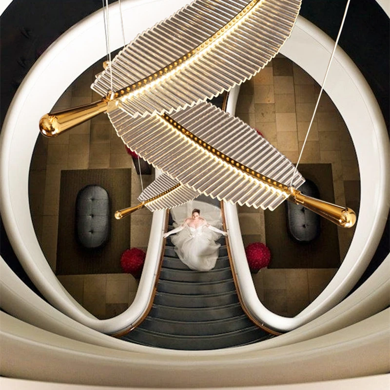 Nordic Monolithic Simulation Leaf Led Pendant Light For Bar Hotel Hall Foyer Art Gallery Home Decoration Glass Hanging Lamp