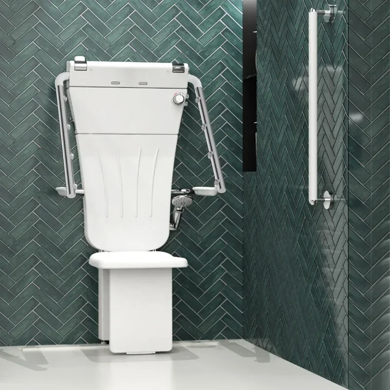 Wall-Mounted Shower Seat Multifunctional Elderly Bath Chair Folding Portable Bathroom Accessory for Seniors