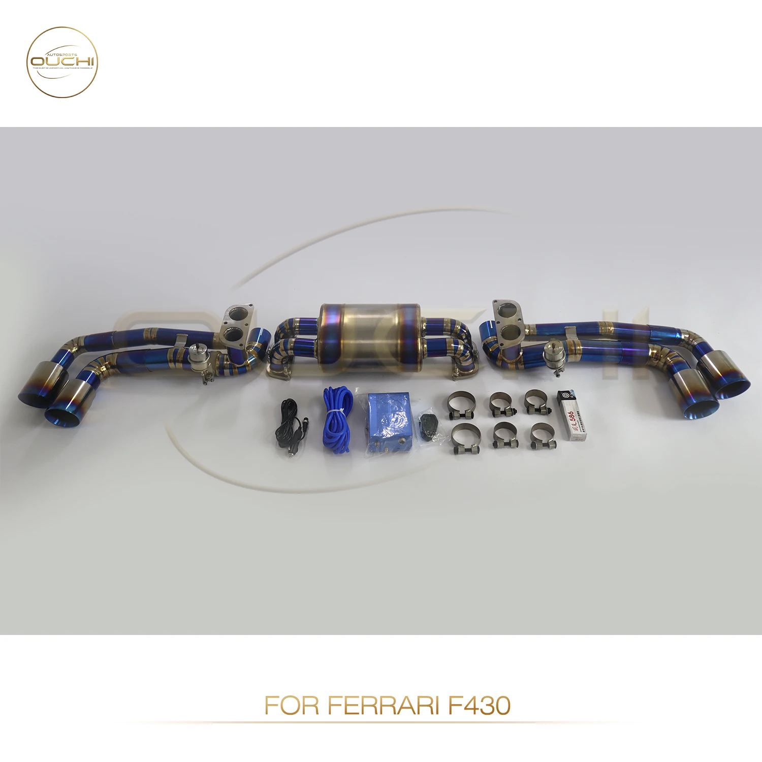 

OUCHI Factory Direct Sales TC4 Catback for Ferrari F430 Pneumatic Valves Exhaust Muffler With Tips Easy Installation