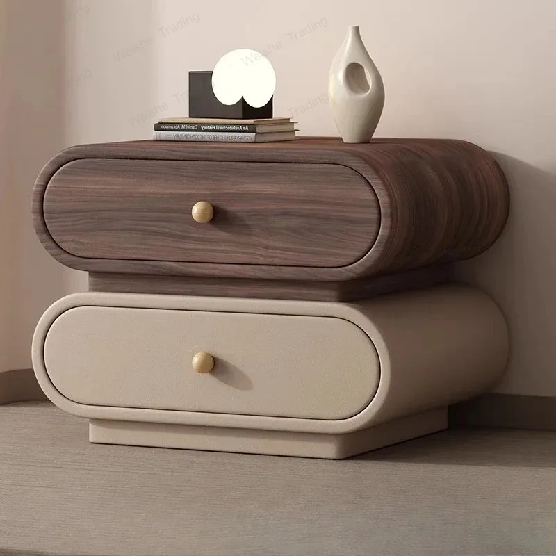 Black Originality Night Table Cute Safe Movable Comfortable Safe Nightstand Minimalist Nordic Mesitas De Noche Trendy Furniture