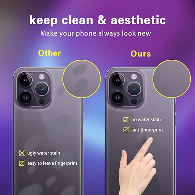 Задняя пленка из закаленного стекла для iPhone 14 Pro Max 9H, прозрачная защитная пленка для задней панели телефона с защитой от царапин для Apple 14 Plus iPhone 14 13 12
