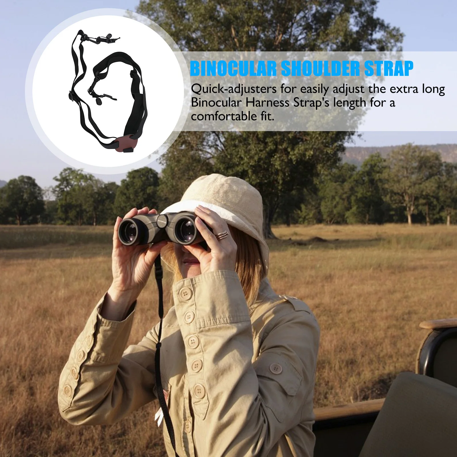 

Outdoor Adjustable Binocular Harness Strap Comfortable Non-Slip Durable for Hunting Camping Hiking Telescope Camera Chest Strap