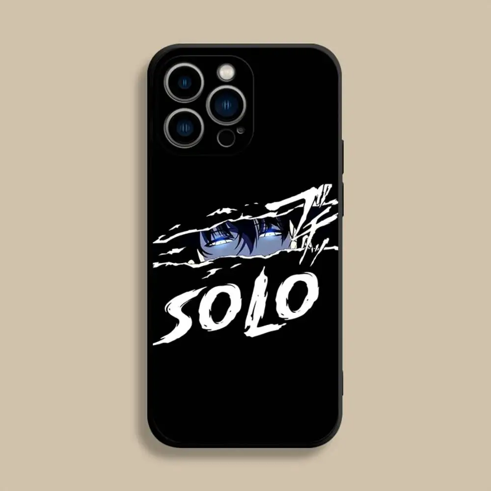 アニメ「ソロ・レベルアップ」スマホケース iPhone 17、16、15、14、13、12、Pro、Max、Plus、E、SE4、Air、Mini対応 ブラック ソフトカバー