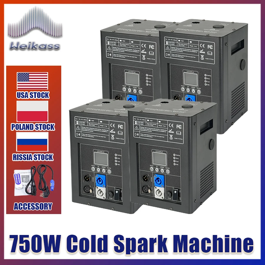 

4Pcs 750W Cold Spark Machine Stage Effect for Wedding Fireworks Machine Indoor Outdoor Fireworks Dj Bar Disco Party