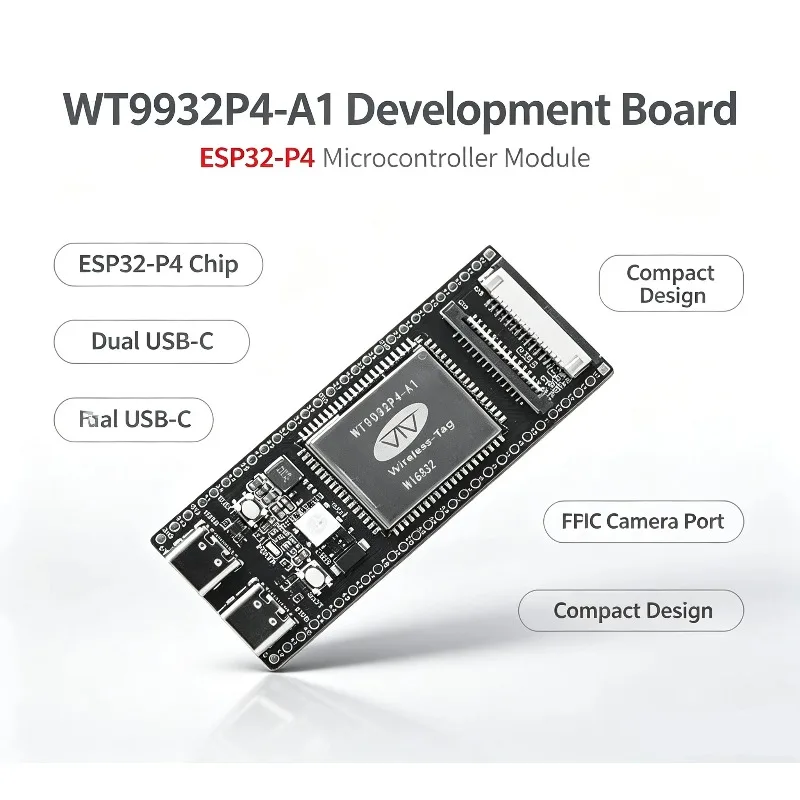 ESP32-P4 TINY Development Board WT9234-TINNY With ESP32 P4 + WT0132P4-A1-N16R32 360MHz Bulit-in RGB MIPI DSI/CSI/RISC-V
