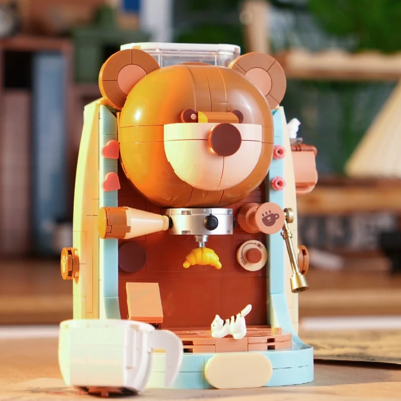 Fermi Bea Building Blocks Small Particles Boy Girl  Assembled Coffee Machine Toy Model Desktop Accessories Ornament Gifts