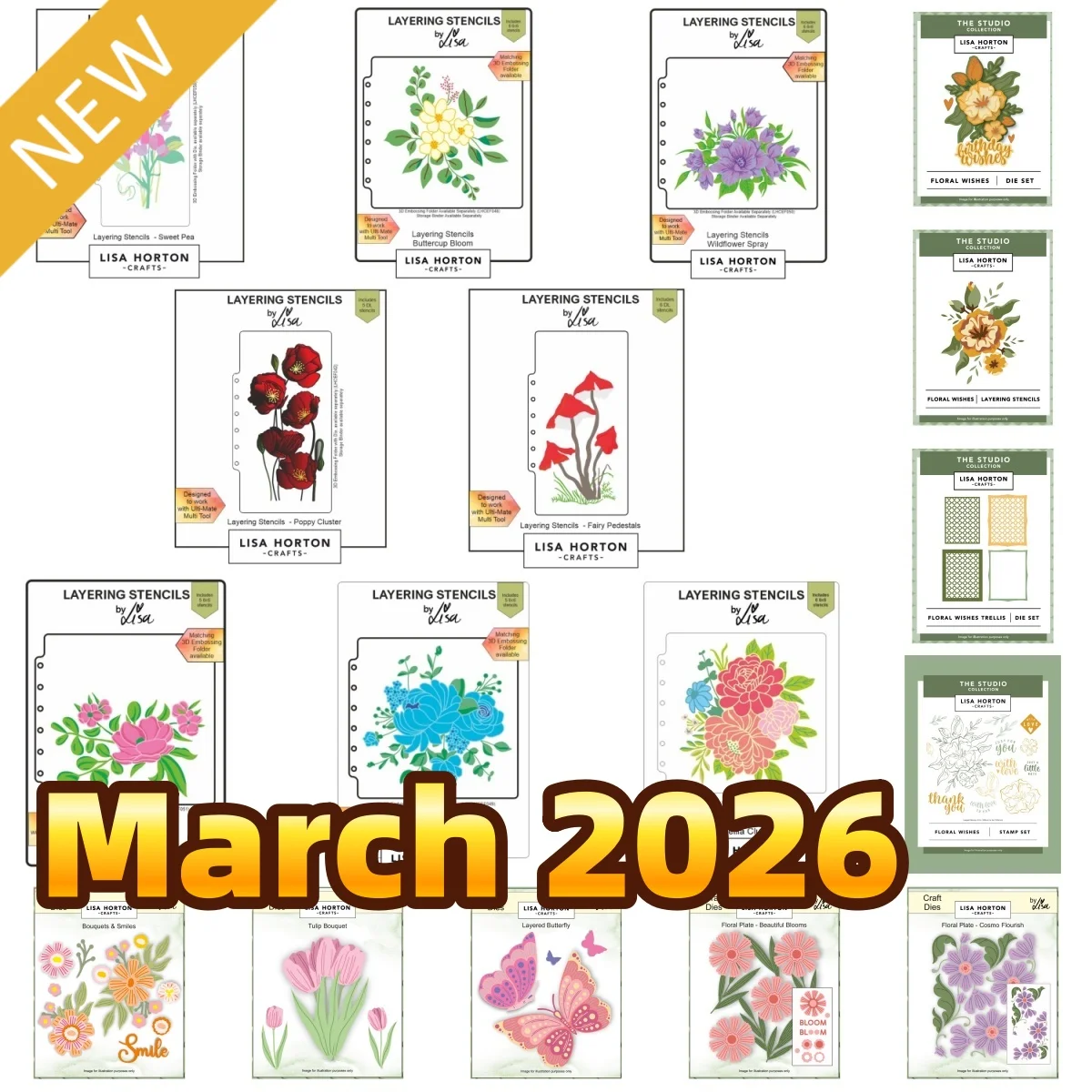 Butterblumen-Sockel, Erbsenblumen, Dahlien, Rosen, Kamelien Schablonen Metall-Stanzformen für DIY-Dekoration, Scrapbooking, Papierkarten – Neu März 2026