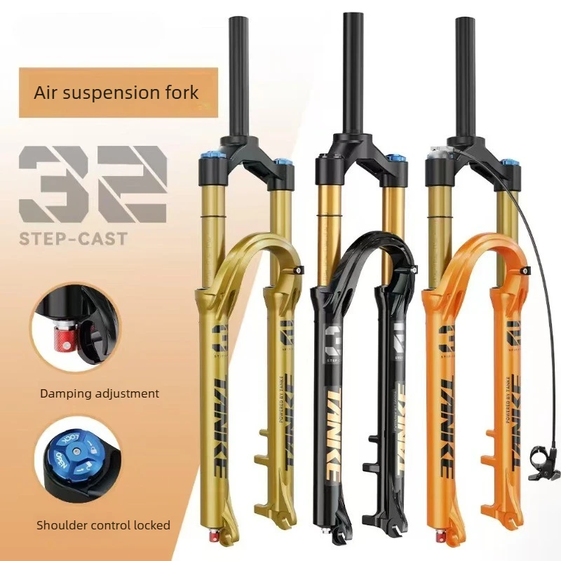 

Mountain Bike Air Suspension Fork Shoulder Control Aluminum Alloy Quick Release Shock Absorber with Tortoise Rabbit Adjustment