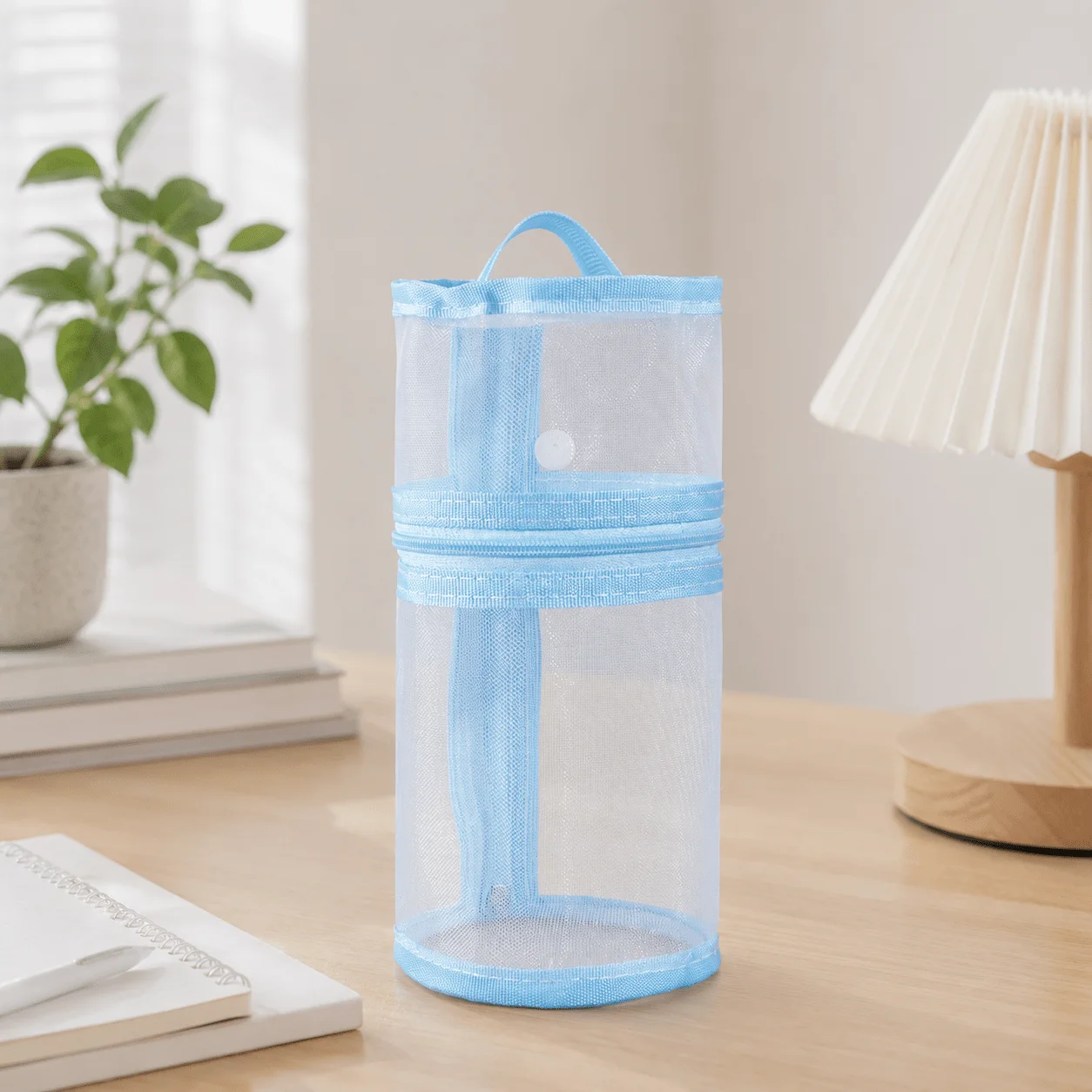 Transparent Standing Pencil Cases, High-Definition Visible Nylon Material, Student Daily Storage, Large-Capacity Stationery Box.