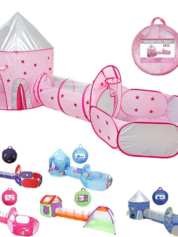 Neues Kinderzelt-T-Stück-Set, Haftunnel, Spielhaus, Babyspielzeug, grenzüberschreitende weiche Spielausrüstung für Kinder