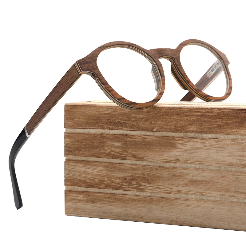 

Деревянная оправа для очков ручной работы для мужчин и женщин, круглые очки в стиле ретро