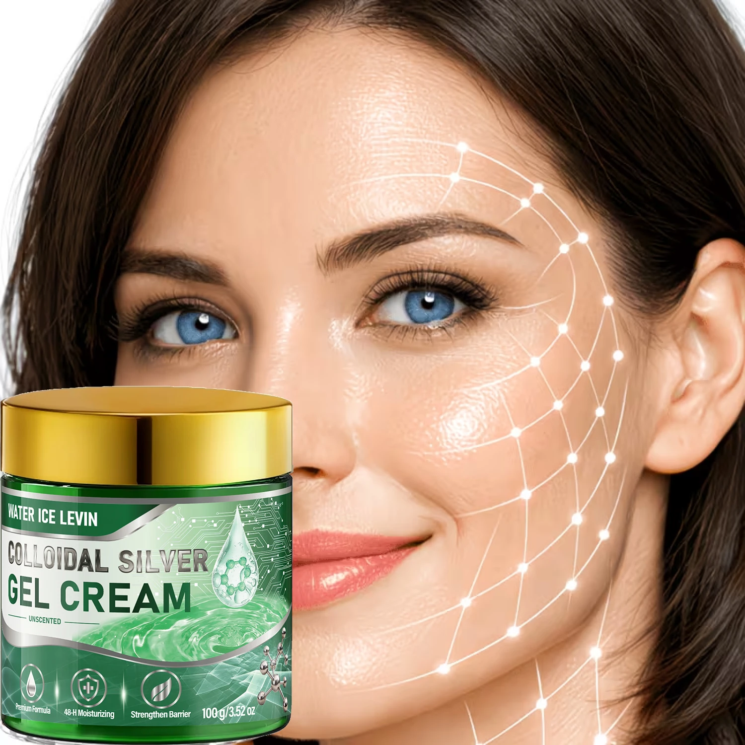 48 Hours Continuous Hydration Colloidal Silver Gel Mild Unscented Texture Boost Skin Barrier For Dry Oily Mixed Skin 100g