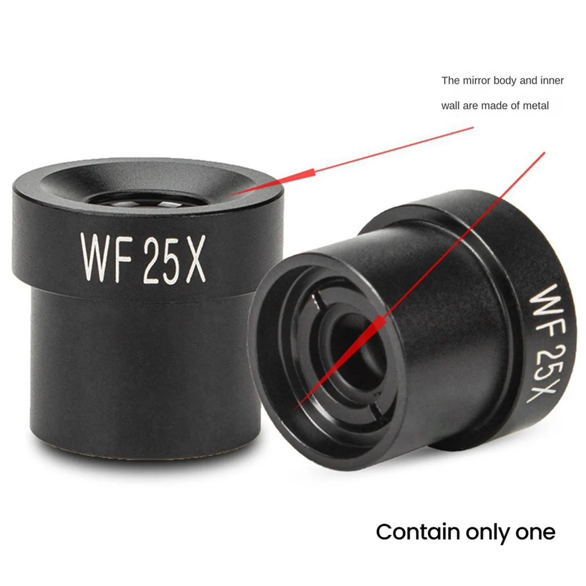 WF25X Microscope Eyepiece 12mm Wide Field of View for 23.2mm Mount Port Biological Microscope ZJY