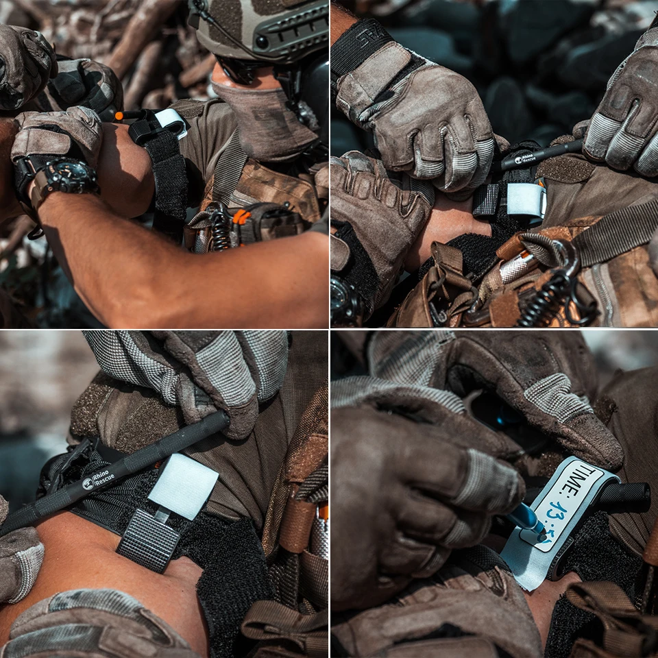 止血帯 RHINO RESCUE、最速、安全、戦闘用止血制御片手戦術応急処置