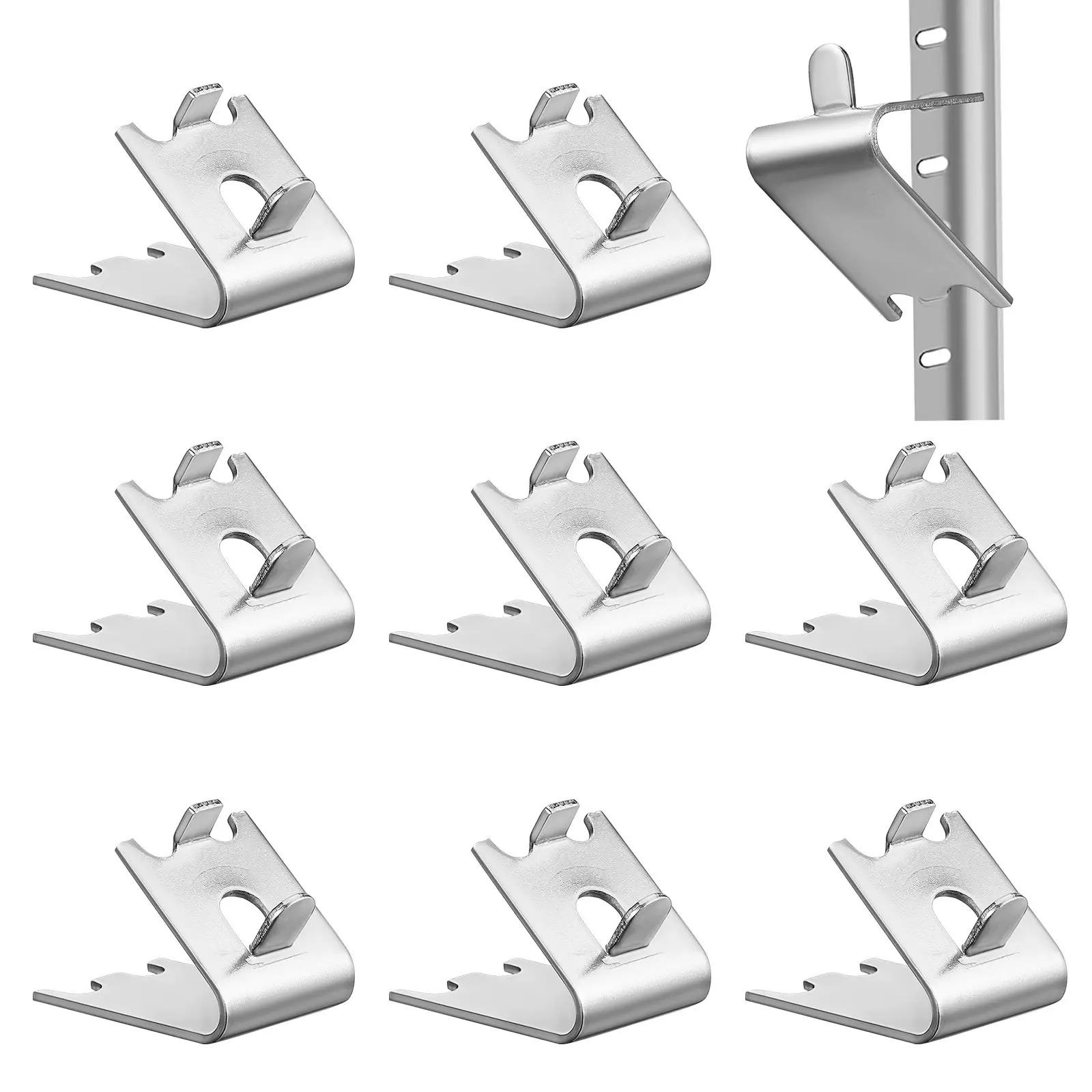 8pcs Freezer Shelf Clips For Metal Racks Refrigerator Support Clips Cooler Shelf Brace Clip Hooks Stainless Steel Shelf Clips