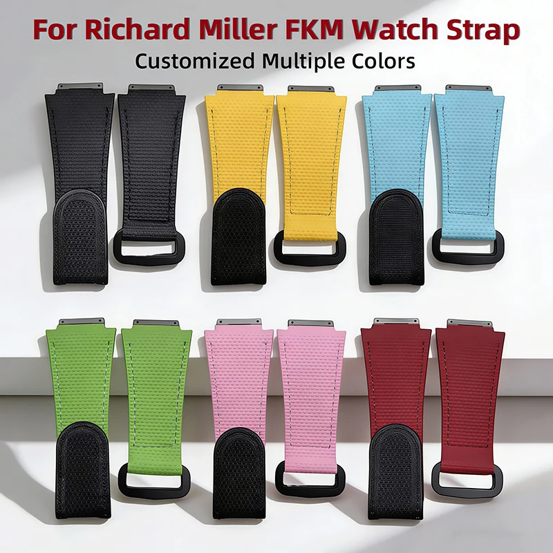 NEW Customized FKM Rubber Watch Band Multiple Colors For Richard Watch Strap RM011 RM030 RM055 RM35 RM67 Fluororubber Wristband