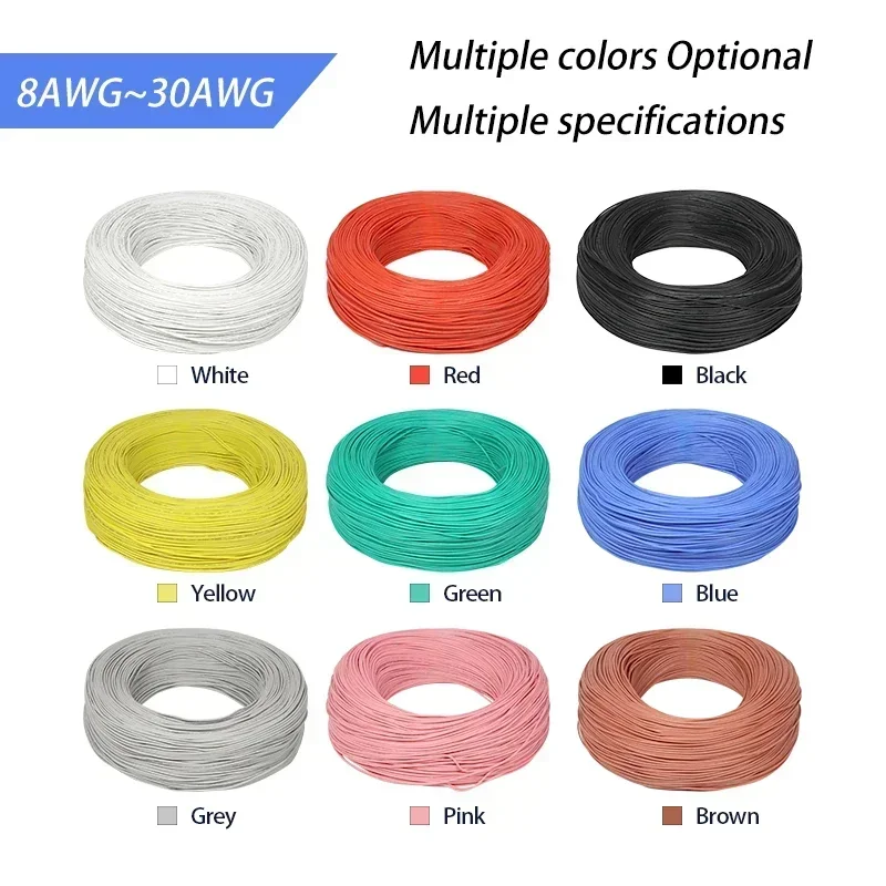 30-8 AWG Silicone Rubber Wire UL3239 Certified 3KV Tinned Copper Cable for High Temperature DIY LED Power Supply Automotive Use