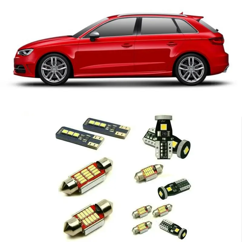 

12 шт. автомобильные аксессуары для audi A3 sportback 8va 8vf хэтчбек светодиодный внутренний купол карта багажник комплект освещения Canbus белый