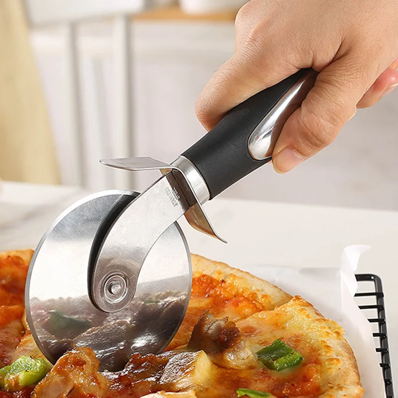 

Stainless Steel Pizza Cutter Cake Bread Pies Pizza Knife Pastry Dough Household Kitchen Wheels Cooking Tools